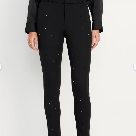 Old Navy Pants - Old Navy Women's Rhinestone High Rise Pixie Skinny Pants- Black 0